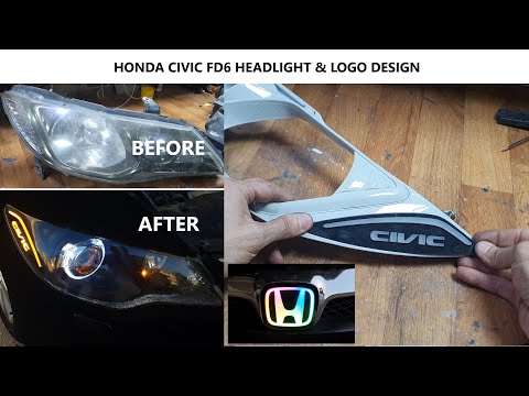 Видео: Как это сделано Дизайн фар Honda Civic FD6