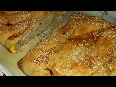 Видео: Мука +вода +соль 🤔Получается Очень вкусный пирог ☺️ Пирог с  начинкой! Самый простой рецепт 👍