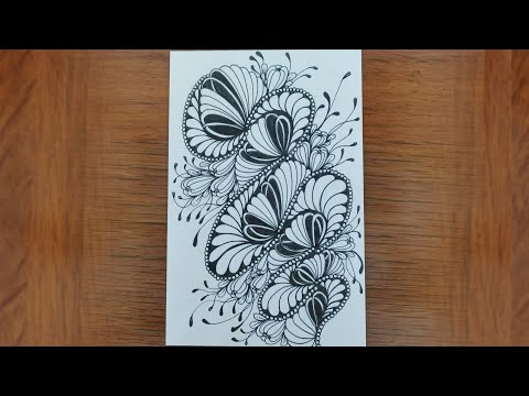 Видео: 🌸 Искусство линий с чёрно-белыми узорами ✍️ Успокаивающее искусство каракулей