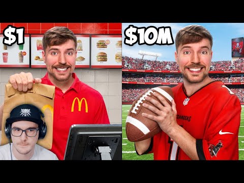 Видео: Работа за $1 vs $10,000,000 ► Мр Бист (MrBeast) | Реакция