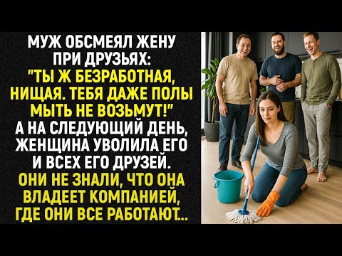 Видео: Муж обсмеял жену при друзьях: "Тебя даже полы мыть не возьмут!" А на следующий день...
