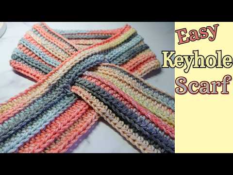 Видео: Простой урок по вязанию крючком шарфа с замочной скважиной для начинающих