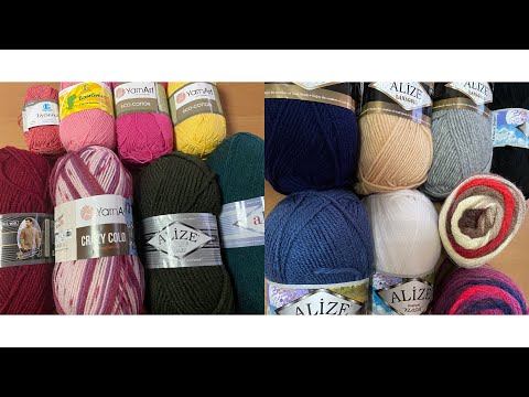 Видео: Обзор посылки с пряжей//Хлопок, Полушерсть, Акрил//17.01.2022