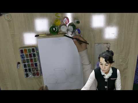 Видео: 5 синфда натюрморт чизиш методика..Д.Маматов D.Mamatov