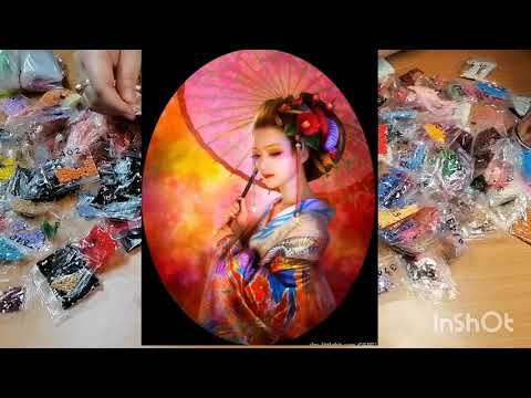 Видео: Распаковка и обзор алмазки от Diamond Canvas на сюжет от  Шу Мизогучи