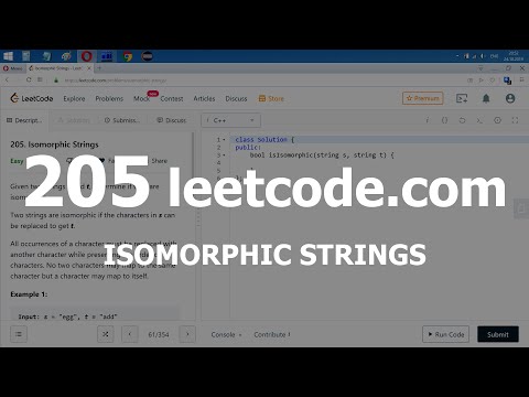 Видео: Разбор задачи 205 leetcode.com Isomorphic Strings. Решение на C++