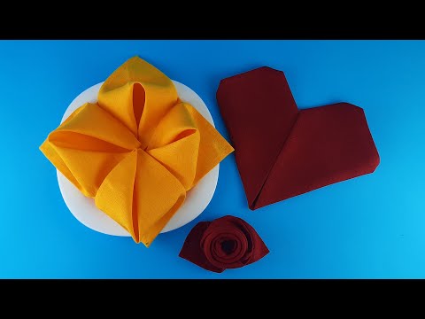 Видео: Как сложить тканевые  салфетки? Наилучшие и понятные способы сервировки стола!