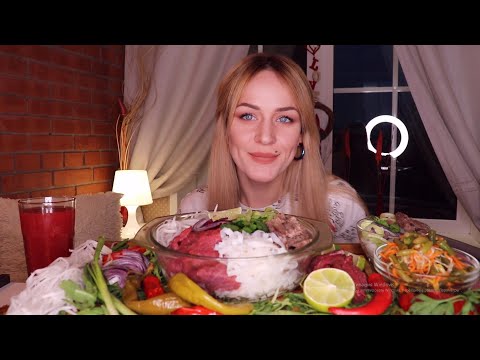 Видео: MUKBANG | Фо бо вьетнамский суп | Pho bo vietnamese soup не ASMR