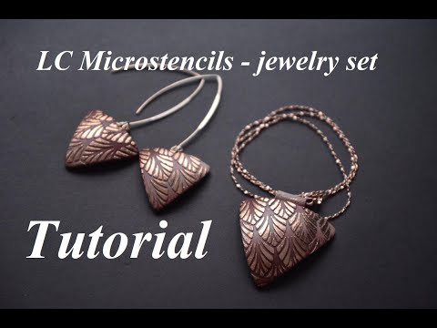 Видео: LC Microstencils jewelry set polymer clay tutorial FIMO Schmuck selbstgemacht полимерная глина