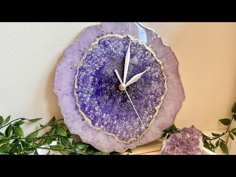 Видео: Часы из смолы, вдохновленные аметистом