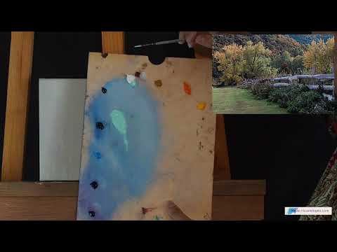 Видео: Городской пейзаж. Рисуем деревья, траву, кусты