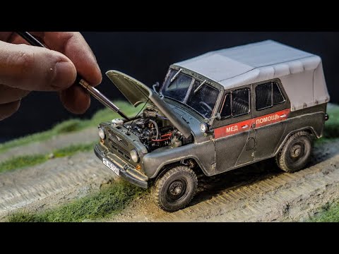 Видео: УАЗ-469. Автомобиль из детства. Сборная модель zvezda 1/35