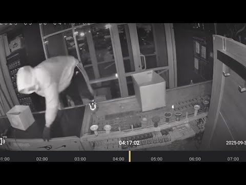 Видео: Ночной налётчик разгромил и ограбил табачку