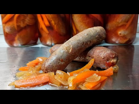 Видео: Консервированные колбаски. Хотел сделать копченые, но вышло даже лучше