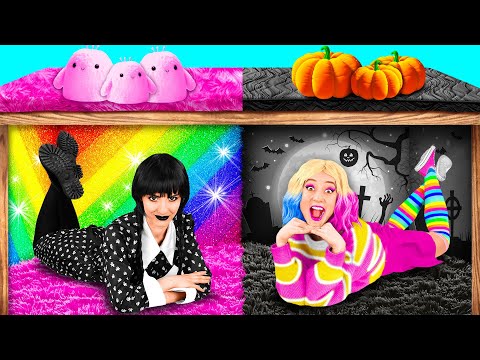 Видео: Секретные Домики под Кроватью с Уэнсдей Аддамс | Смешные Челленджи от PaRaRa Challenge