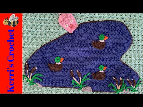 Видео: Учебник по вязанию большого пруда крючком - Учебник по аппликации крючком