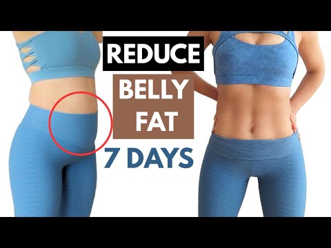 Видео: Как избавиться от жира на животе и вздутия живота за 7 дней. Тренировка стоя, без прыжков, присед...