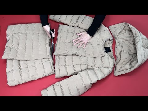 Видео: [DIY] Не выбрасывайте неиспользованный пуховик, отрежьте его ножницами.