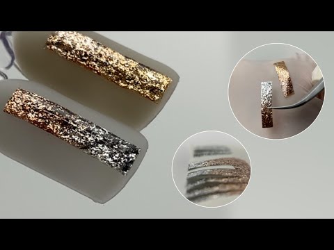 Видео: 😮 Градиент блёстками / Наклейки хендмейд / Лайфхак маникюр