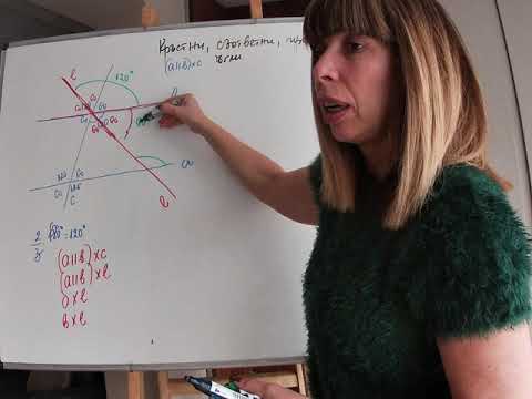 Видео: Ъгли получени при пресичането на две прави с трета - кръстни, съответни, прилежащи (Част 2)