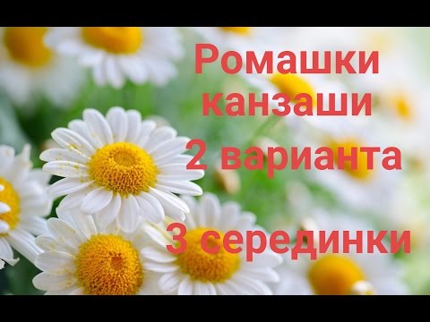 Видео: Ромашки канзаши 2 варианта 3 серединки