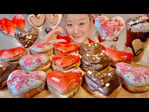 Видео: ASMR Мистер Пончик сердечный пончик【русские субтитры】【Mukbang/ Eating Sounds】