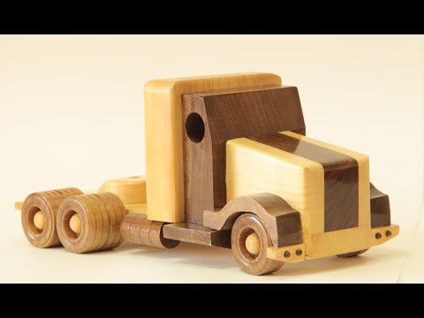 Видео: Деревянная игрушка Седельный Тягач. How to make a wooden toy Truck
