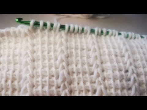 Видео: Tunesisch Häkeln: Grundmuster mit Zopflinie/Stitch with Thin Braid/ Тунисский узор с тонкой косичкой