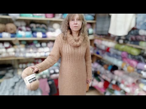 Видео: длинное вязаное платье из Yarn Art Alpine Angora