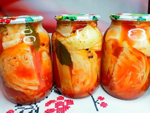 Видео: КАПУСТА Маринованная в ТОМАТНОМ СОУСЕ**Рецепт Очень ПРОСТОЙ и НЕОБЫЧНЫЙ !!!