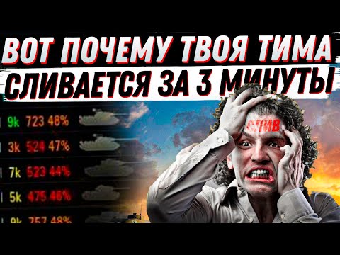 Видео: ВОТ ПОЧЕМУ ТВОЯ КОММАНДА СЛИВАЕТСЯ ЗА 3 МИНУТЫ В ТАНКАХ!