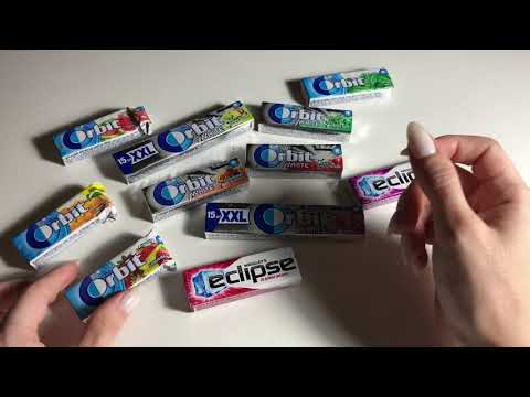 Видео: ASMR chewing gum, АСМР дегустация жвачек ORBIT и ECLIPS, шёпот