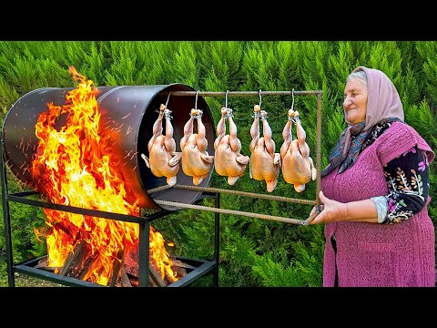 Видео: Бабушкины Секреты: Жареные Целые Цыплята В Бочке - Этот Трюк Вас Шокирует!