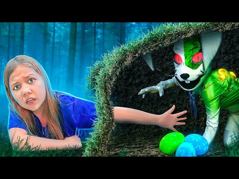 Видео: КСЮША ОХОТИТСЯ на АНИМАКРОЛИКА ЗОМБИ! ПЕРЕНОСНАЯ КРОЛИЧЬЯ НОРА в реальной жизни! ВАННИ ФНАФ ЗОМБИ!