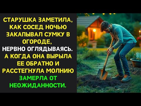 Видео: Старушка увидела, как сосед ЗАКАПЫВАЛ СУМКУ  Вырыв её и открыв молнию, ОНА ЗАМЕРЛА ОТ ШОКА
