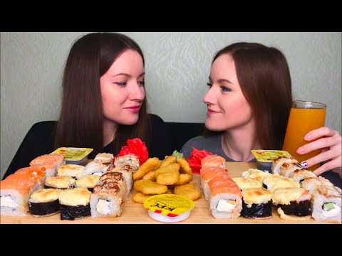 Видео: МУКБАНГ РОЛЛЫ ФИЛАДЕЛЬФИЯ ЗАПЕЧЕННЫЕ НАГГЕТСЫ KFC MUKBANG ROLLS