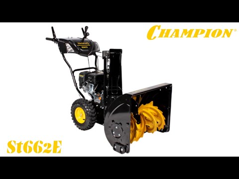 Видео: Снегоуборщик Champion ST662E обзор и особенности владения бензиновым снегоотбрасывателем