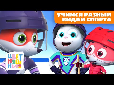 Видео: Учимся разным видам спорта с Лисёнком Айяяй | Цветняшки мультики для детей | сборник