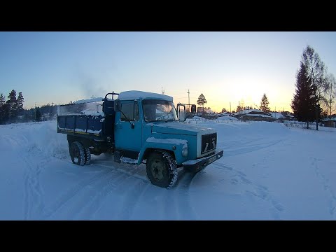 Видео: Запуск Газ 3307 в -12 после долгого простоя и морозов -38. Продавать передумал.