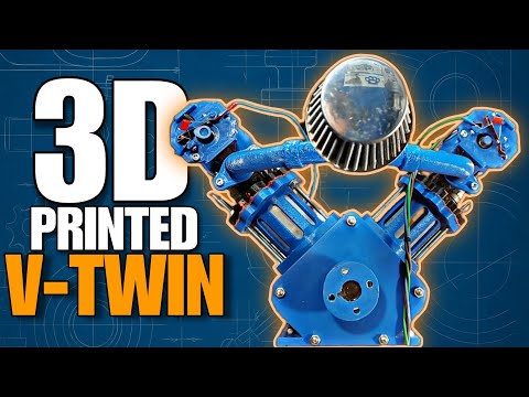 Видео: Я напечатал на 3D-принтере двигатель V-Twin с системой впрыска топлива