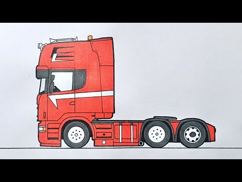 Видео: Как нарисовать грузовик Scania шаг за шагом 🪜
