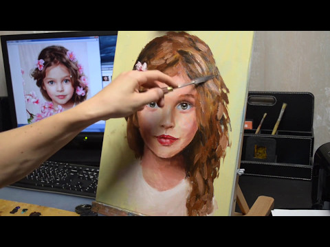 Видео: Портрет маслом Анны Павага, мастер-класс, алла прима,  основы портрета / Oil portrait Anna Pavaga