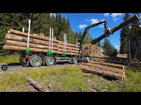 Видео: 770 л.с. при погрузке дров - Scania 770S