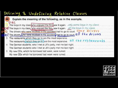 Видео: Употребление Defining и Non-Defining Relative Clauses -3