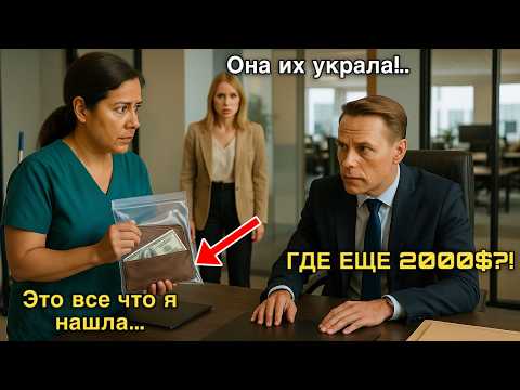 Видео: Бедная Уборщица нашла 3000$ и честно вернула их… но начальник сказал что денег было больше и обвинил
