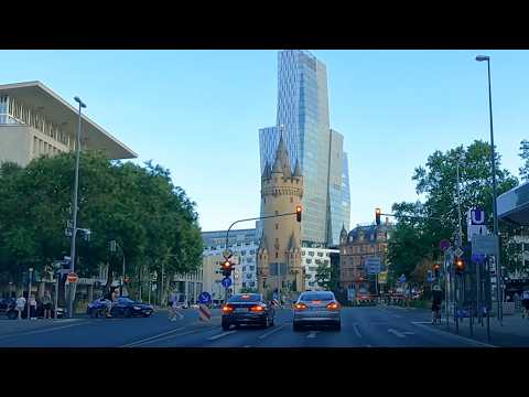 Видео: Франкфурт вождения 4K видео по городу, Германия