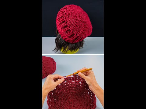 Видео: Простая вязаная крючком шапка-берет! Урок для начинающих! Miarti🧶