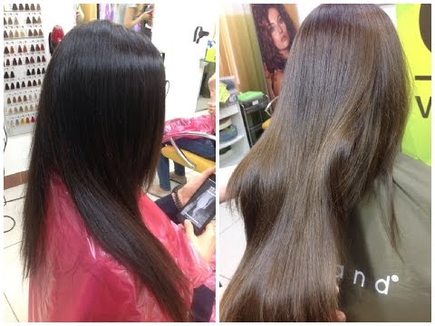 Видео: Декапирование / осветление  и последующая коррекция цвета волос. Из черного в холодный русый.