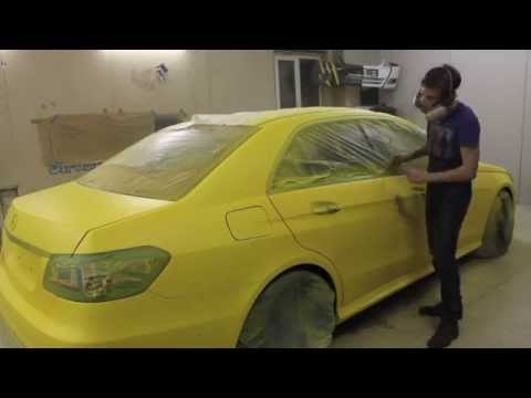 Видео: Профессиональная  покраска автомобиля Plasti Dip в Dip Works (Mercedes-Benz E200 timelapse)
