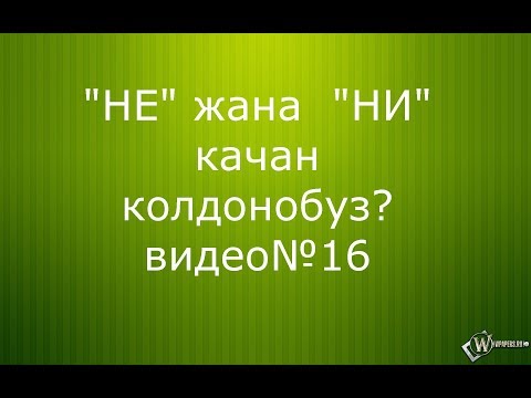 Видео: НЕ жана НИ бөлүкчөлөрун качан колдонобуз?